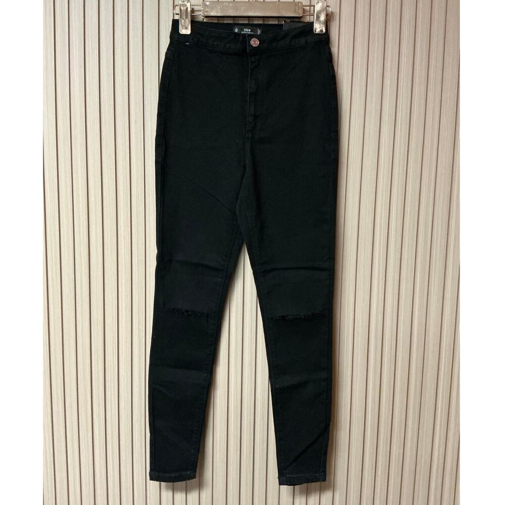 Missguided Vice High-Waisted Slash Knee Skinny Jeans Size US 6S